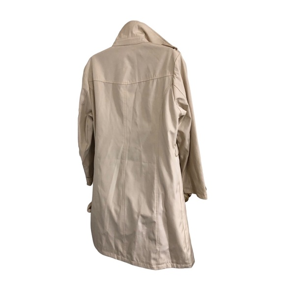 Stoosh ecru classic timeless double breasted belted trenchcoat size large new - Picture 6 of 16